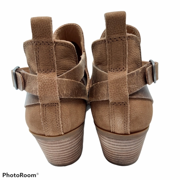 Lucky Brand Banu Peep Toe Buckle Ankle Bootie 6.5 - Picture 4 of 10